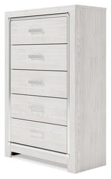 Altyra White Full Panel Bed, Dresser, Chest and 2 Nightstands