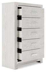 Altyra White Full Panel Bed, Dresser, Chest and 2 Nightstands