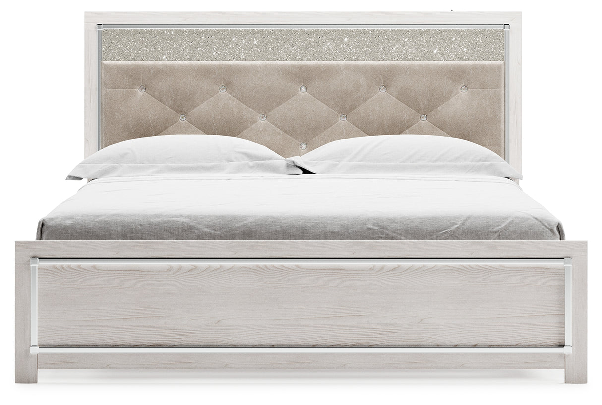 Altyra White King Panel Bed - Ornate Home