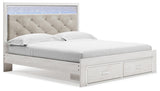 Altyra White King Storage Panel Bed and Nightstand
