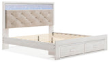 Altyra White King Storage Panel Bed and Nightstand