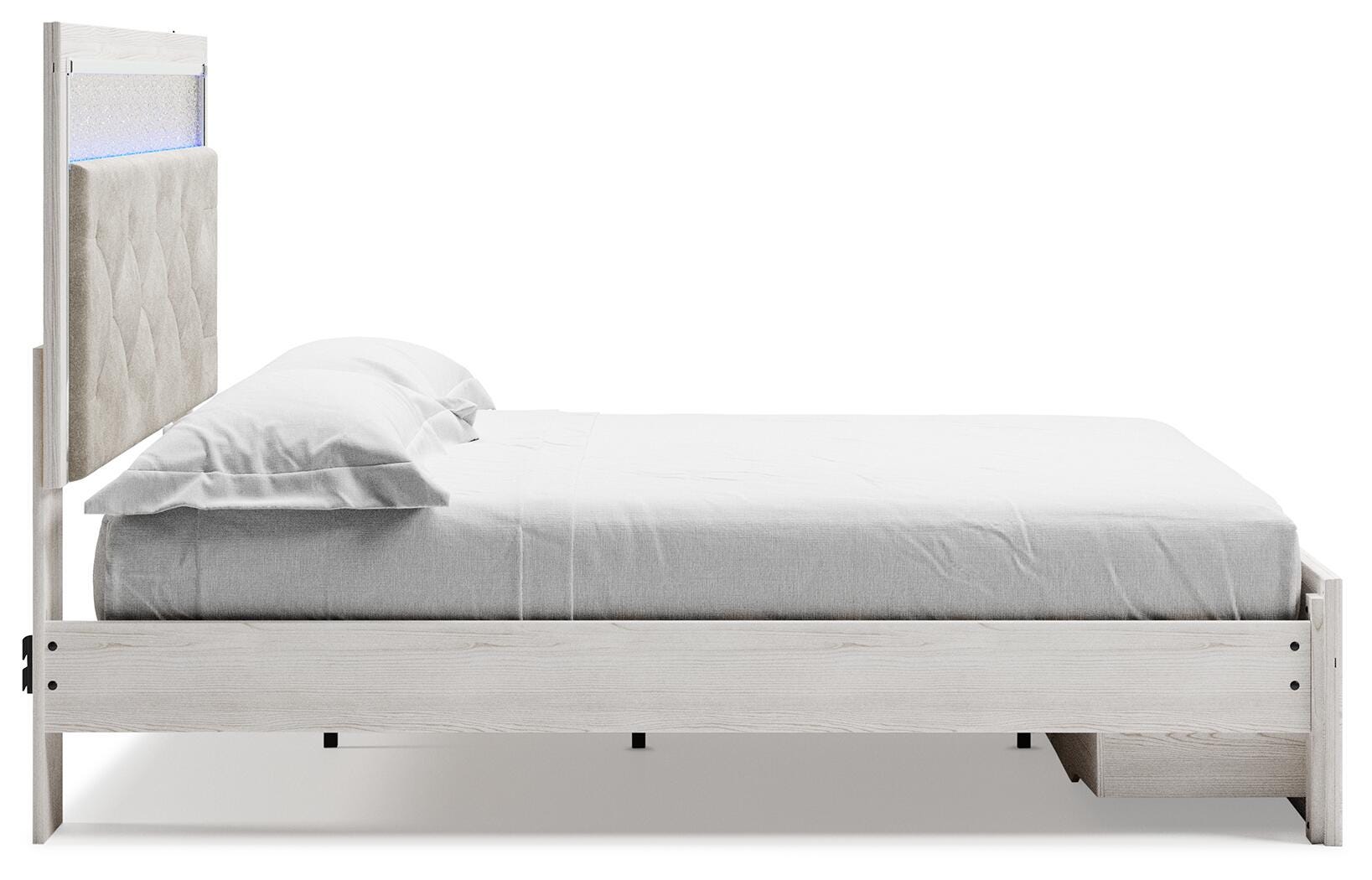 Altyra White King Storage Panel Bed and Nightstand