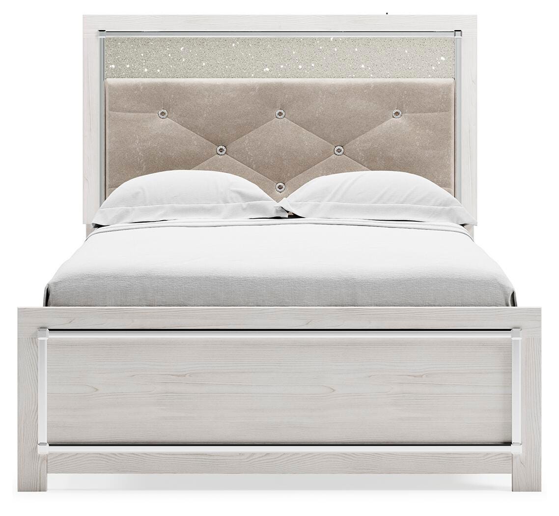 Altyra White Full Panel Bed, Dresser, Chest and 2 Nightstands