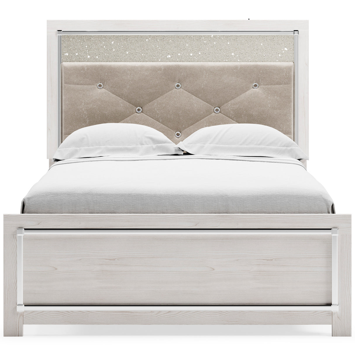 Altyra White Full Upholstered Panel Headboard - Ornate Home