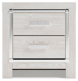 Altyra White King Storage Panel Bed and Nightstand