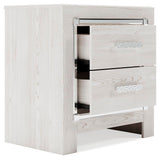 Altyra White King Storage Panel Bed and Nightstand