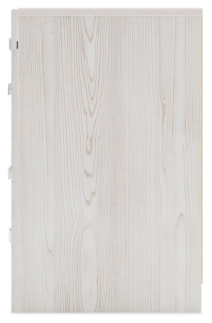 Altyra White King Storage Panel Bed and Nightstand