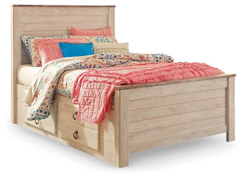 Willowton Twin Panel Bed w/ 2 Storage Drawers