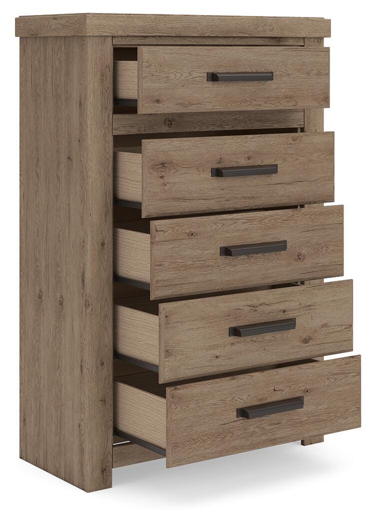 Garistyn Light Brown Chest of Drawers