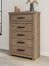 Garistyn Light Brown Chest of Drawers