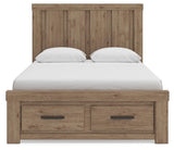 Garistyn Light Brown Queen Panel Storage Bed (Online Special Price)