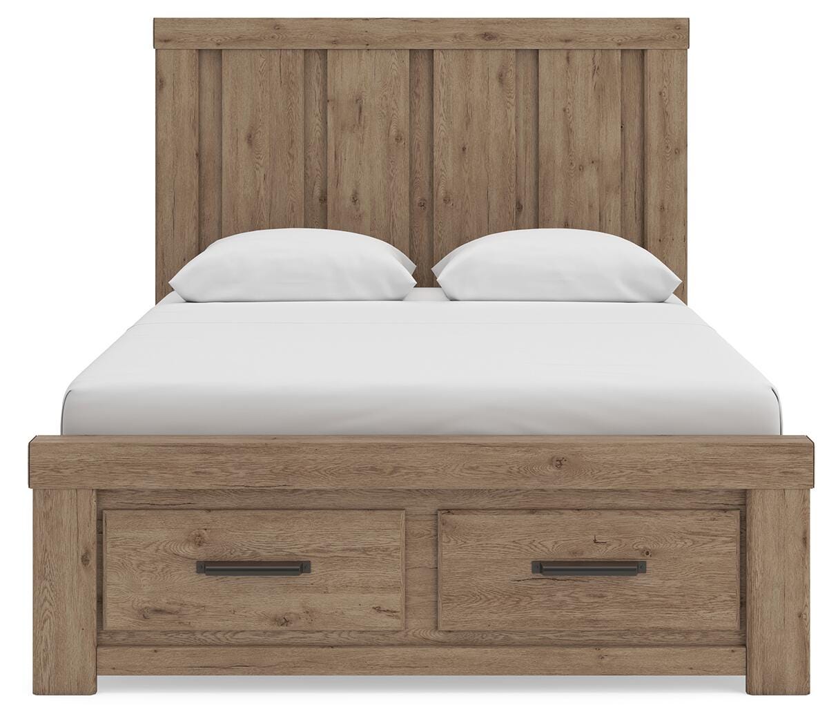 Garistyn Light Brown Queen Panel Storage Bed