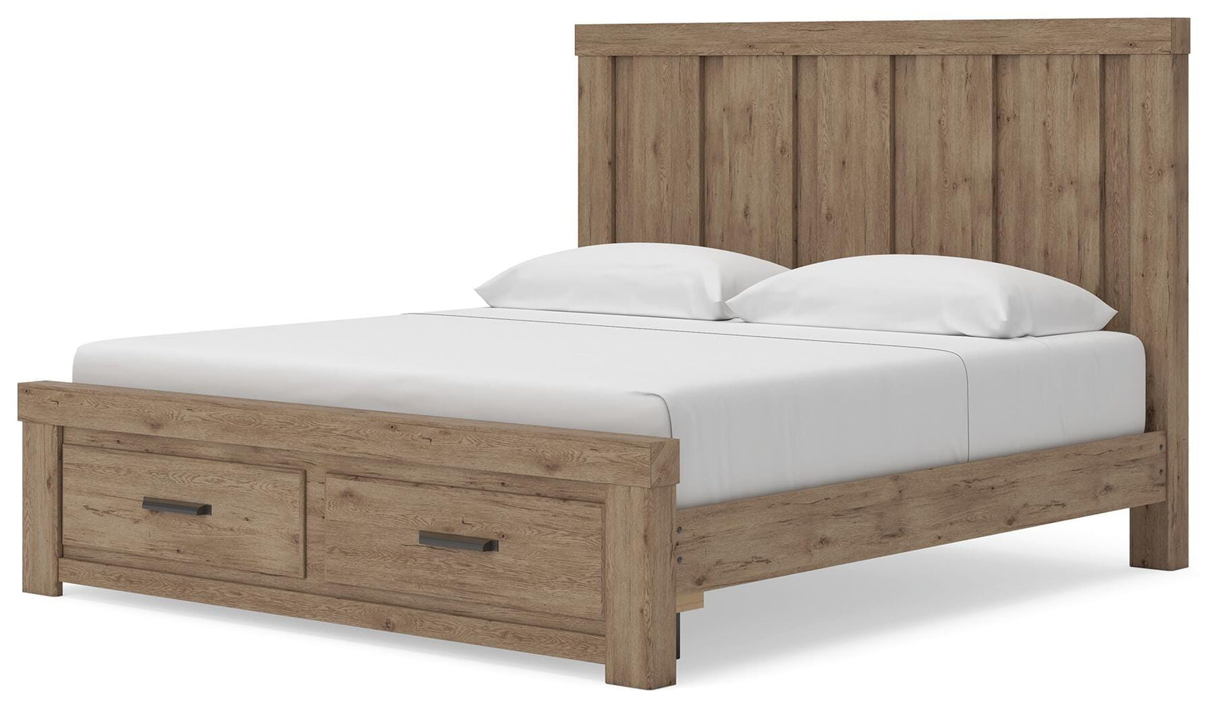 Garistyn Light Brown King Panel Storage Bed (Online Special Price)
