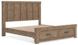 Garistyn Light Brown King Panel Storage Bed (Online Special Price)