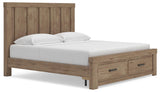 Garistyn Light Brown King Panel Storage Bed (Online Special Price)