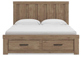 Garistyn Light Brown King Panel Storage Bed (Online Special Price)