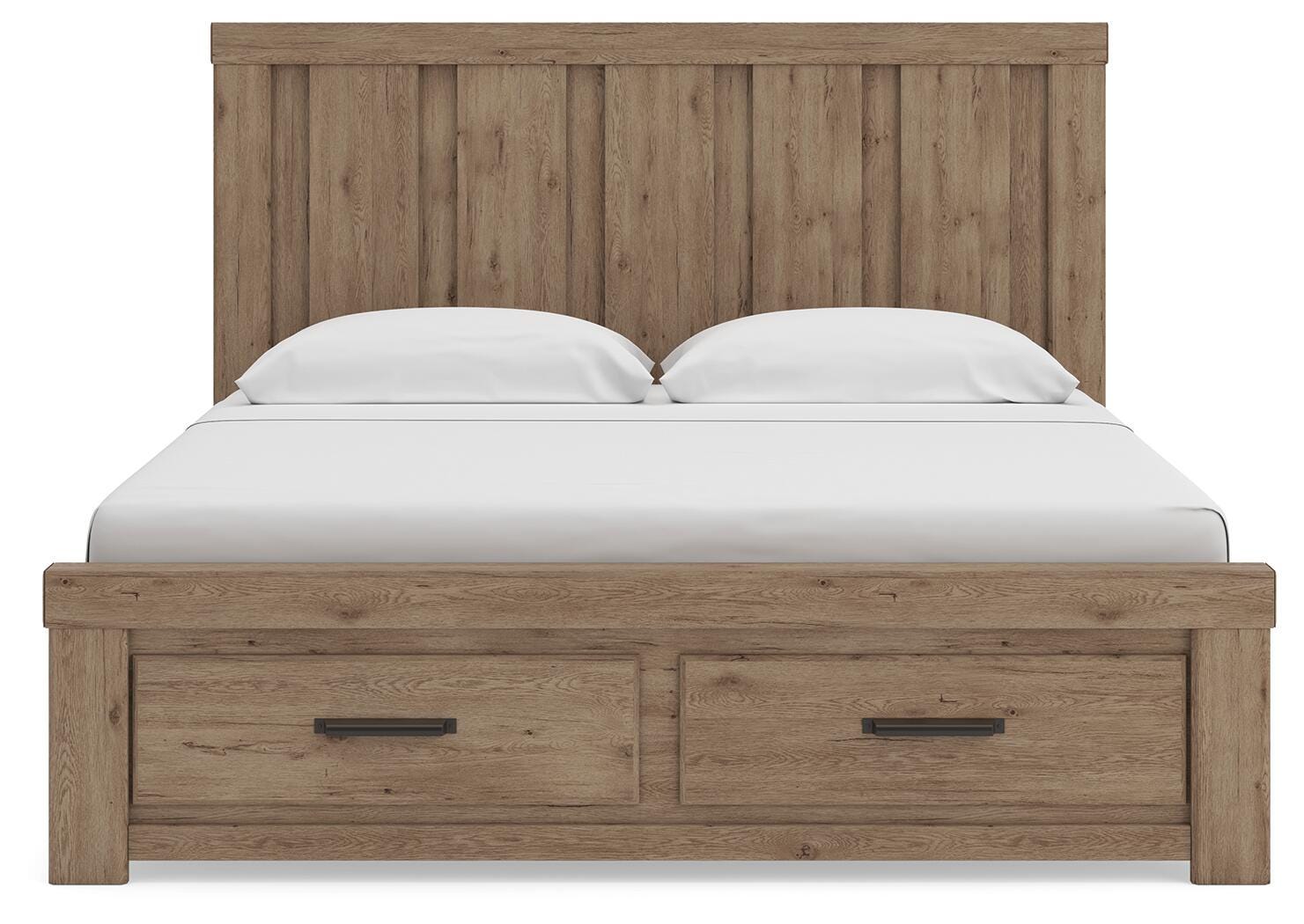 Garistyn Light Brown King Panel Storage Bed (Online Special Price)