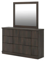 Shaehartin Dark Brown Dresser and Mirror (Online Special Price)