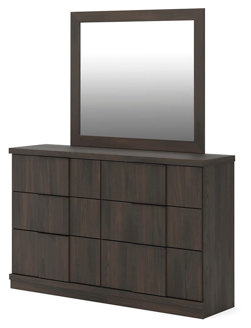 Shaehartin Dark Brown Dresser and Mirror (Online Special Price)