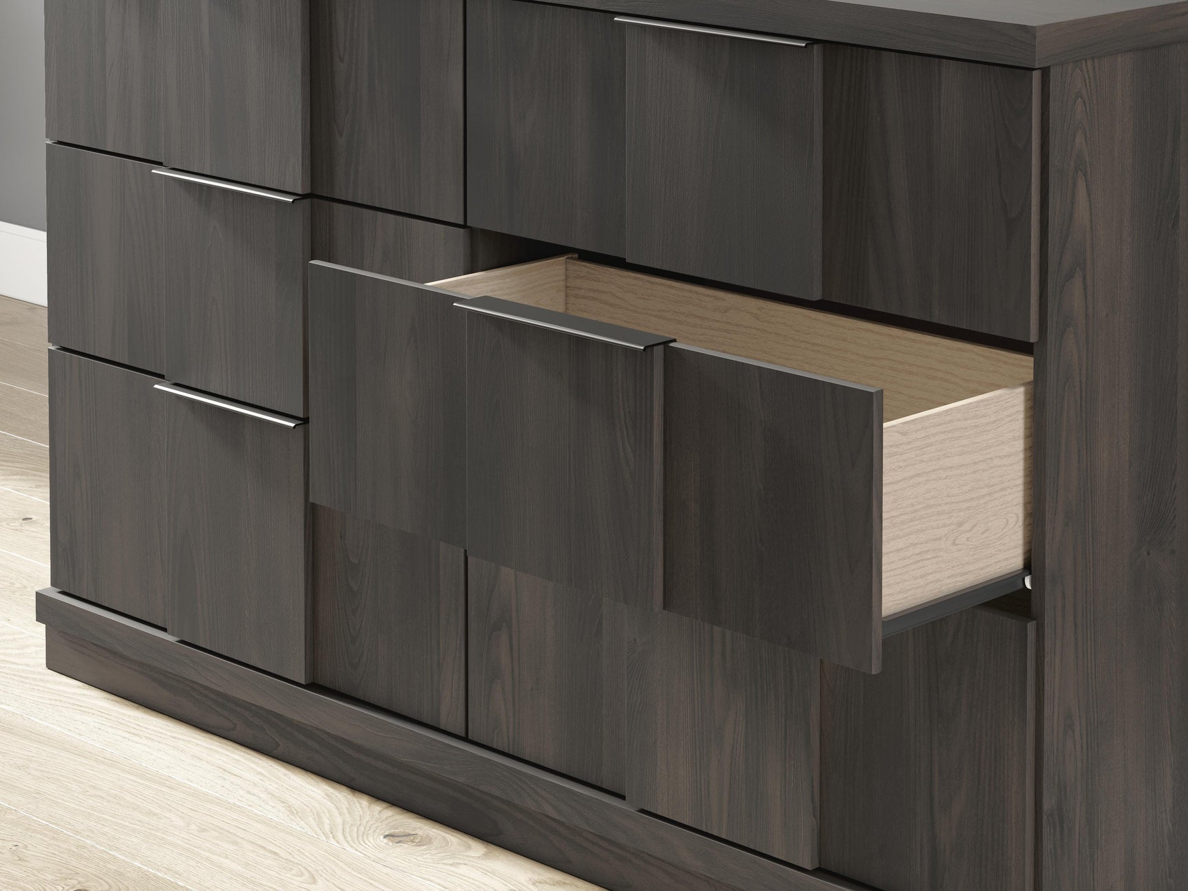 Shaehartin Dark Brown Dresser and Mirror (Online Special Price)