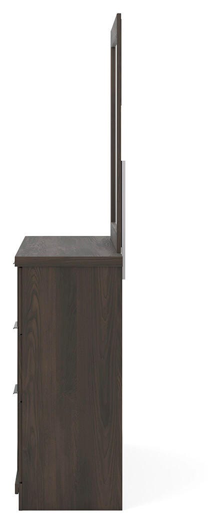 Shaehartin Dark Brown Dresser and Mirror (Online Special Price)