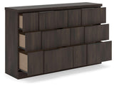 Shaehartin Dark Brown Six Drawer Dresser