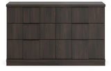 Shaehartin Dark Brown Six Drawer Dresser