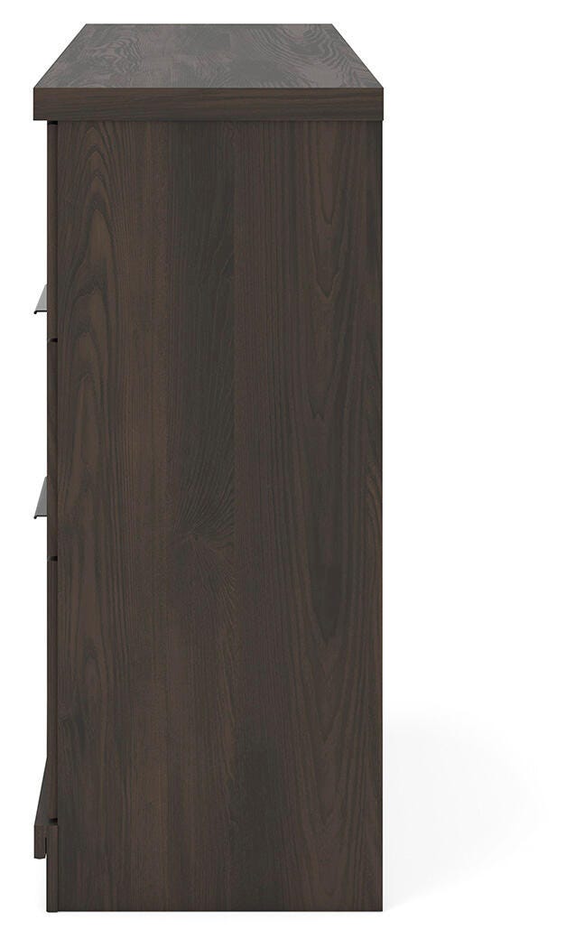 Shaehartin Dark Brown Six Drawer Dresser