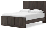 Shaehartin Dark Brown Queen Panel Platform Bed