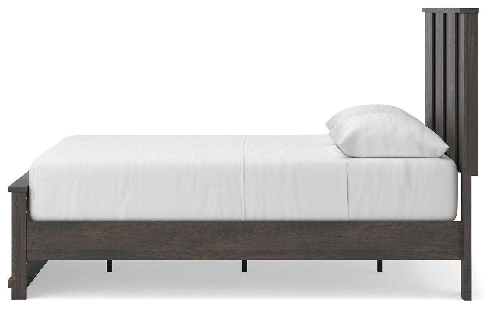 Shaehartin Dark Brown Queen Panel Platform Bed