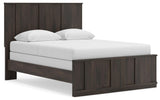 Shaehartin Dark Brown Queen Panel Bed