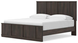 Shaehartin Dark Brown King Panel Platform Bed (Online Special Price)