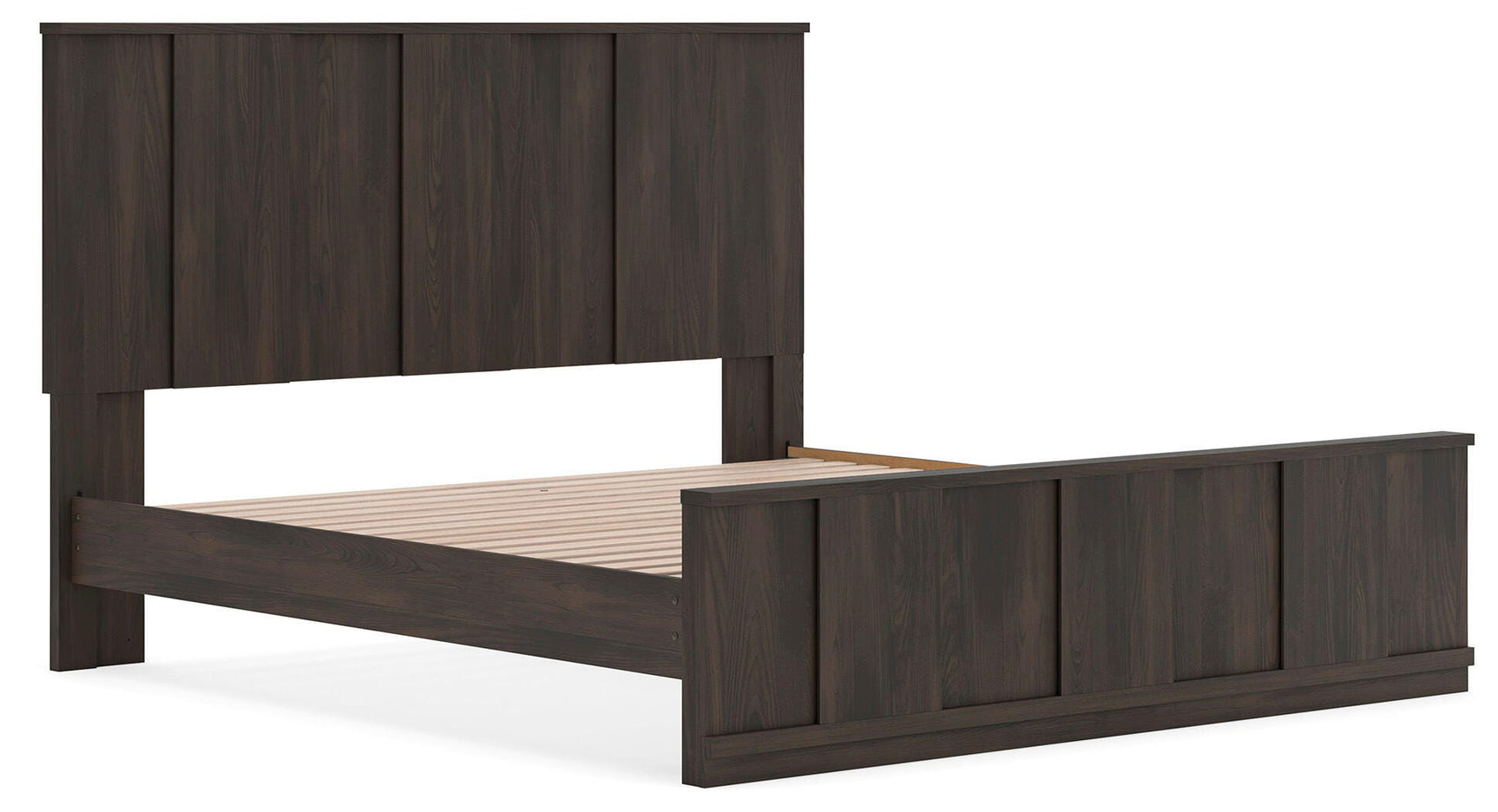 Shaehartin Dark Brown King Panel Platform Bed (Online Special Price)