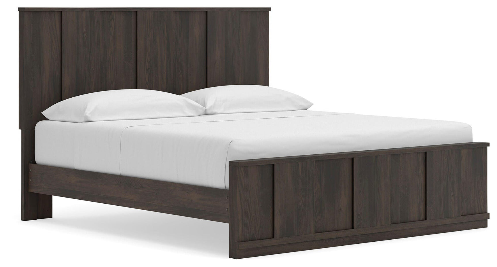 Shaehartin Dark Brown King Panel Platform Bed (Online Special Price)