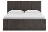 Shaehartin Dark Brown King Panel Platform Bed (Online Special Price)