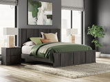 Shaehartin Dark Brown King Panel Platform Bed (Online Special Price)