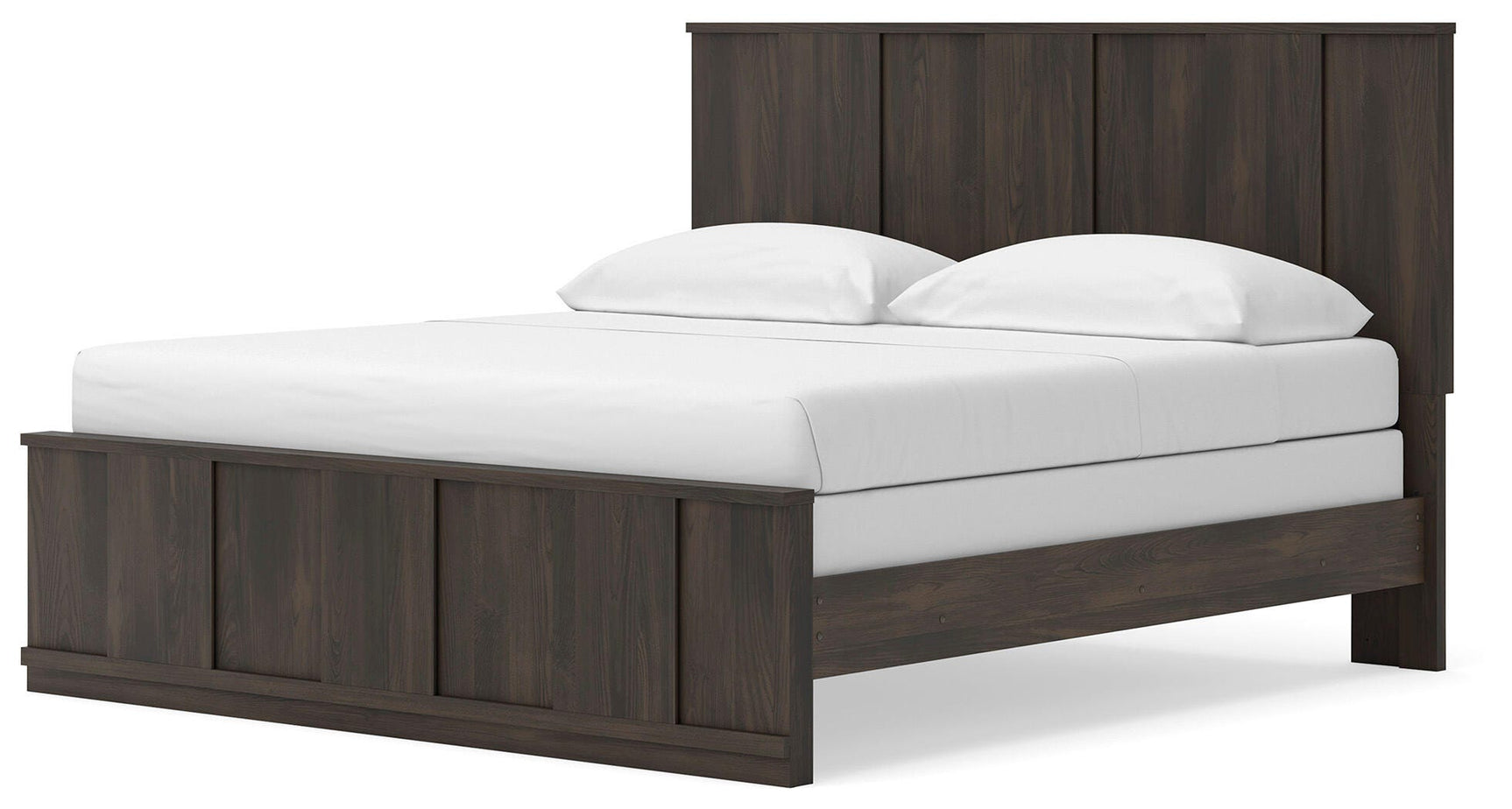 Shaehartin Dark Brown King Panel Bed (Online Special Price)