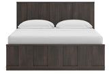 Shaehartin Dark Brown King Panel Bed (Online Special Price)