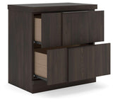 Shaehartin Dark Brown Two Drawer Nightstand (Online Special Price)