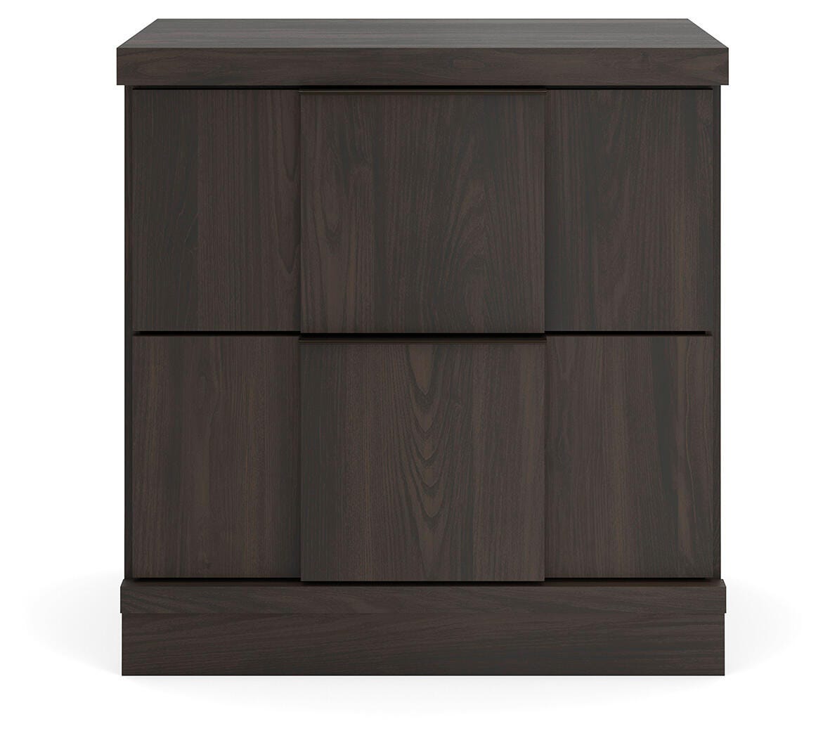 Shaehartin Dark Brown Two Drawer Nightstand (Online Special Price)