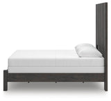 Fraluna Charcoal Queen Panel Bed, Dresser, Mirror, and Nightstand