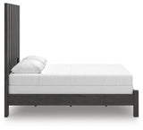 Fraluna Charcoal Queen Panel Bed, Dresser, Mirror, and Nightstand