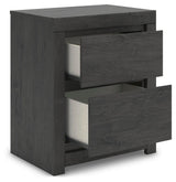 Fraluna Charcoal Queen Panel Bed, Dresser, Mirror, and Nightstand
