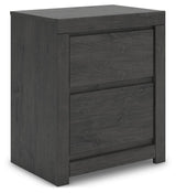 Fraluna Charcoal Queen Panel Bed, Dresser, Mirror, and Nightstand