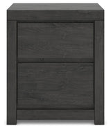 Fraluna Charcoal Queen Panel Bed, Dresser, Mirror, and Nightstand