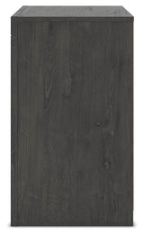 Fraluna Charcoal Queen Panel Bed, Dresser, Mirror, and Nightstand