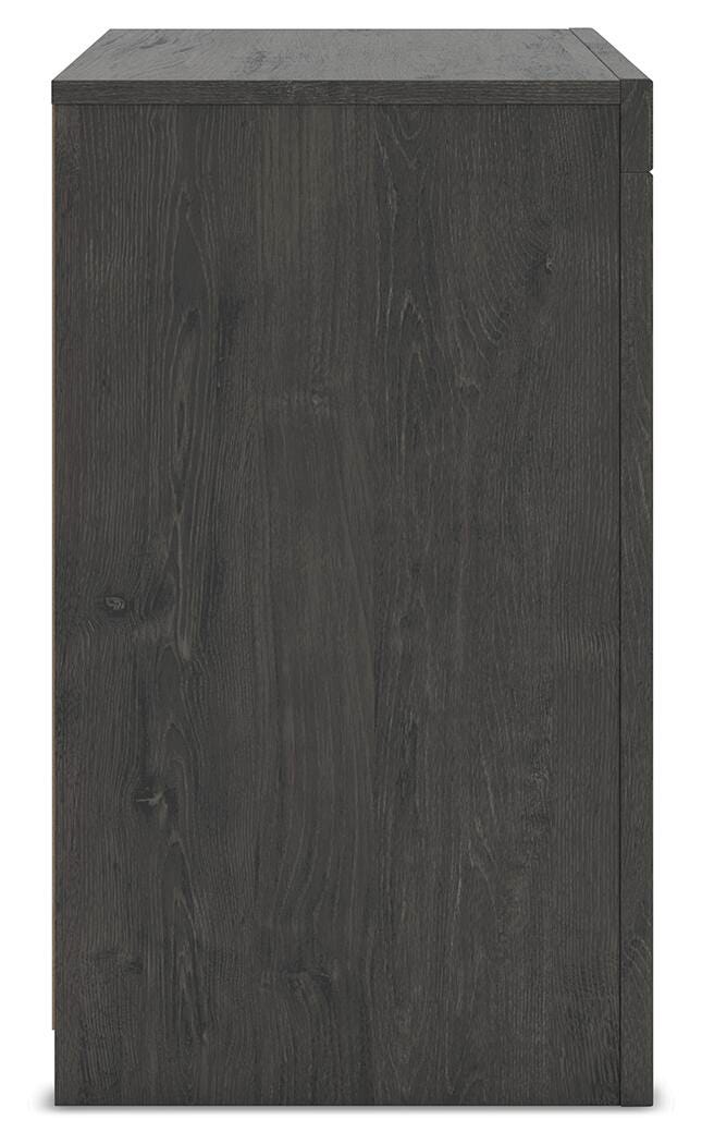 Fraluna Charcoal Queen Panel Bed, Dresser, Mirror, and Nightstand