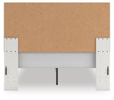 Birmonton White Queen Upholstered Panel Platform Bed