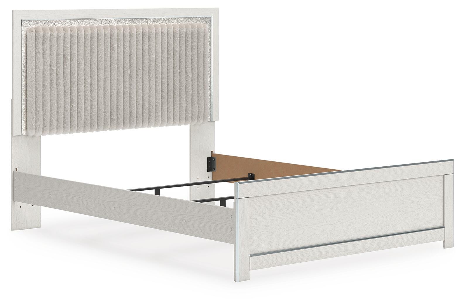 Birmonton White Queen Upholstered Panel Bed