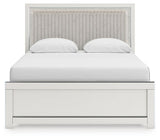 Birmonton White Queen Upholstered Panel Bed